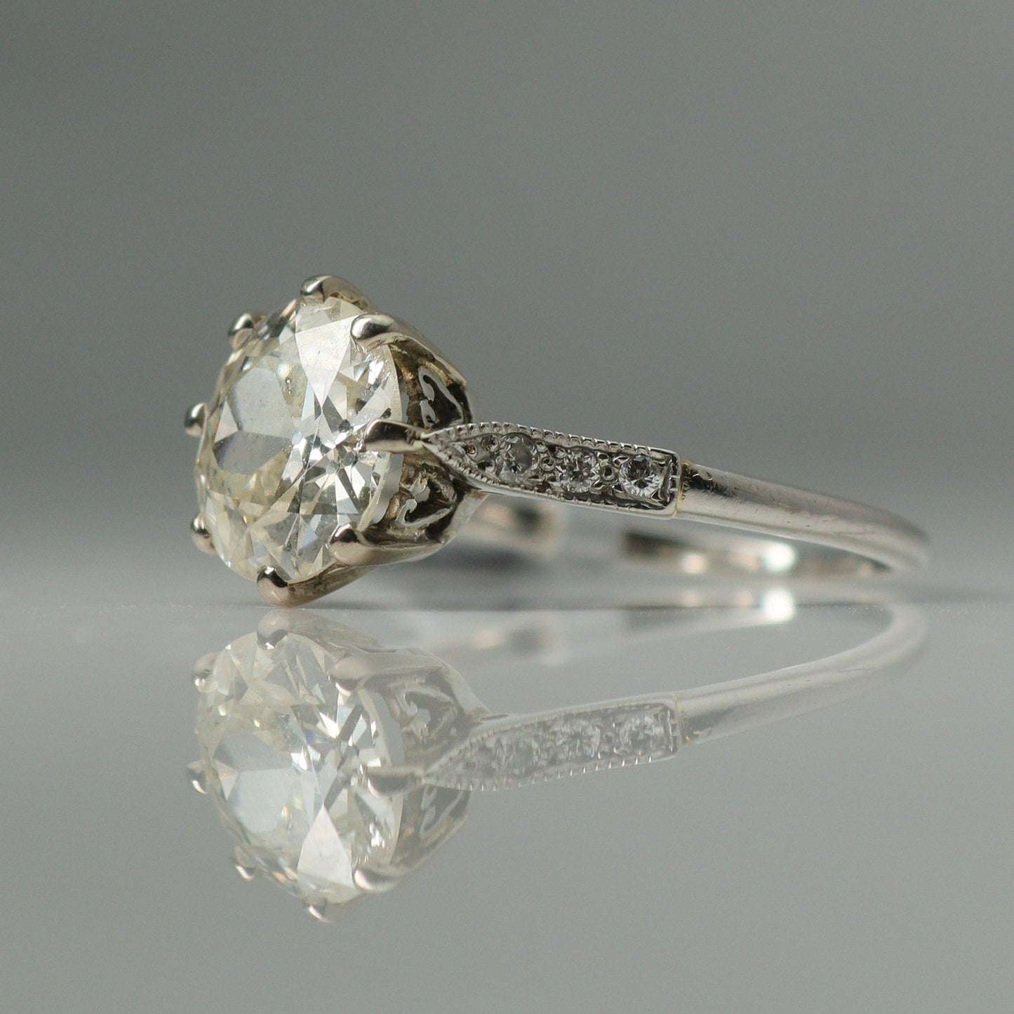 Platinum Set Diamond Solitaire Ring 2 Carats - Friar House