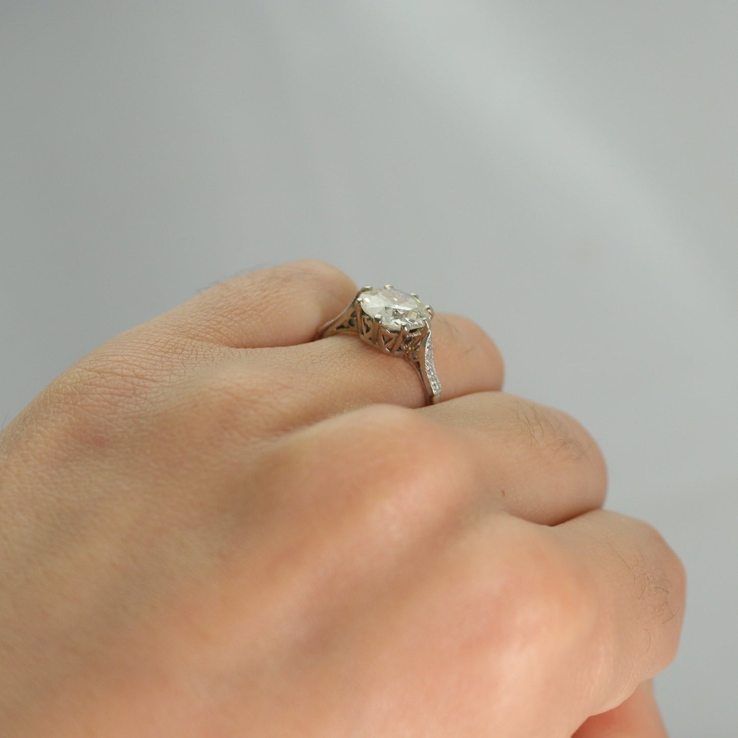 Platinum Set Diamond Solitaire Ring 2 Carats - Friar House