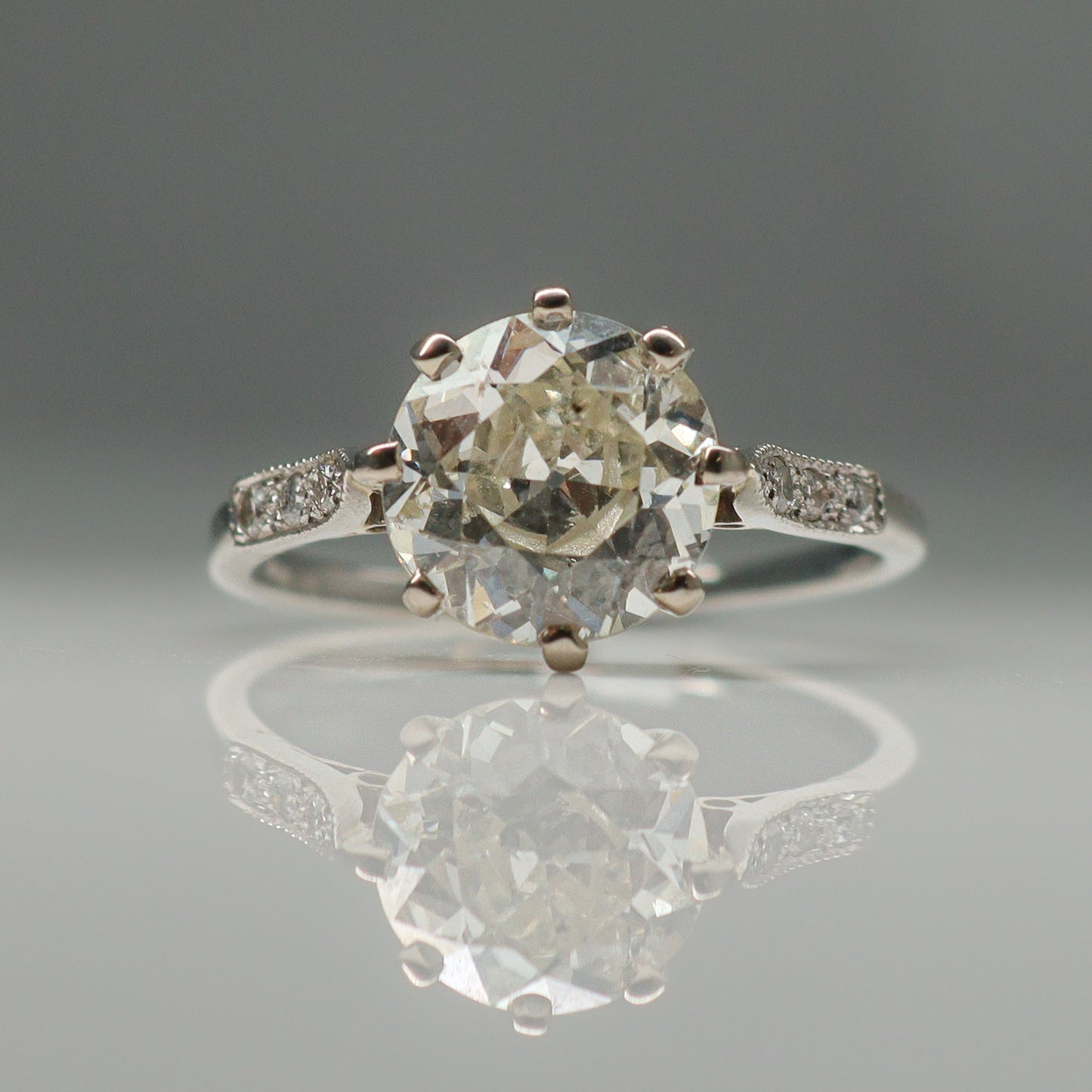 Platinum Set Diamond Solitaire Ring 2 Carats - Friar House