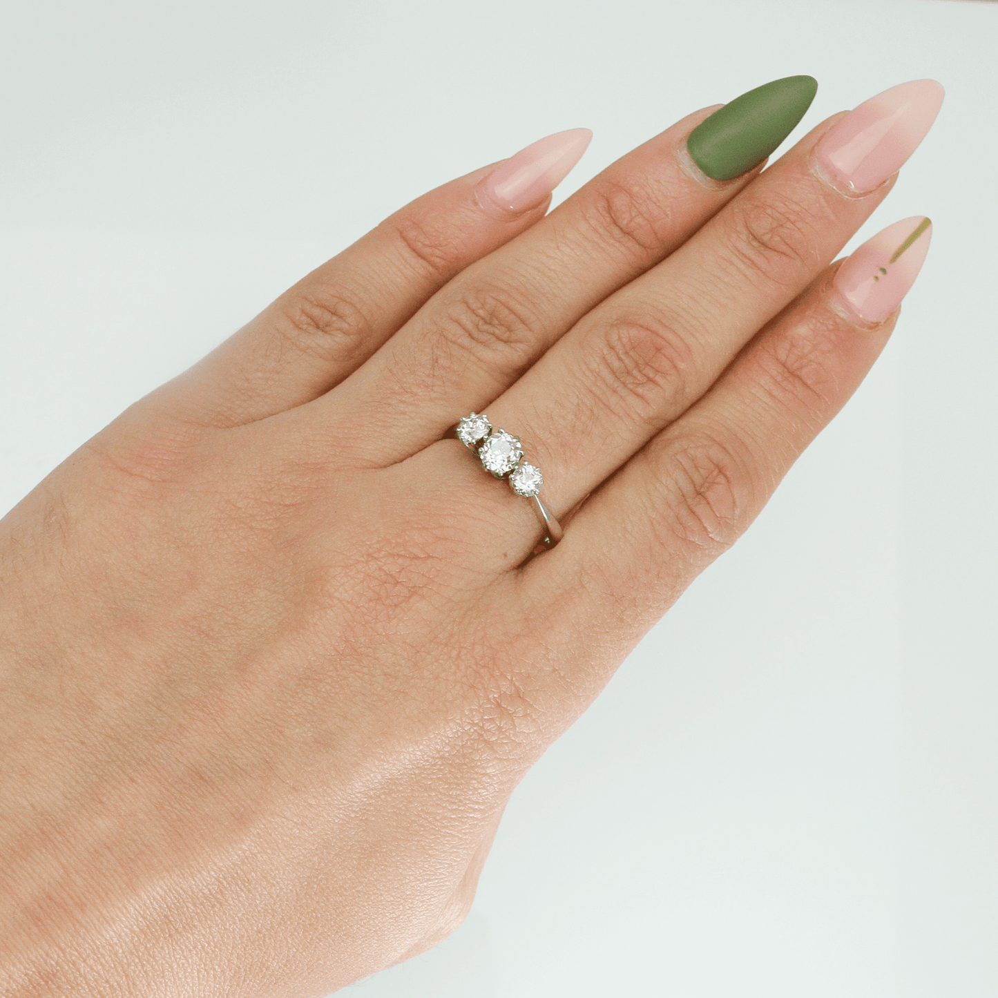 Three Stone Platinum Diamond Ring - Friar House
