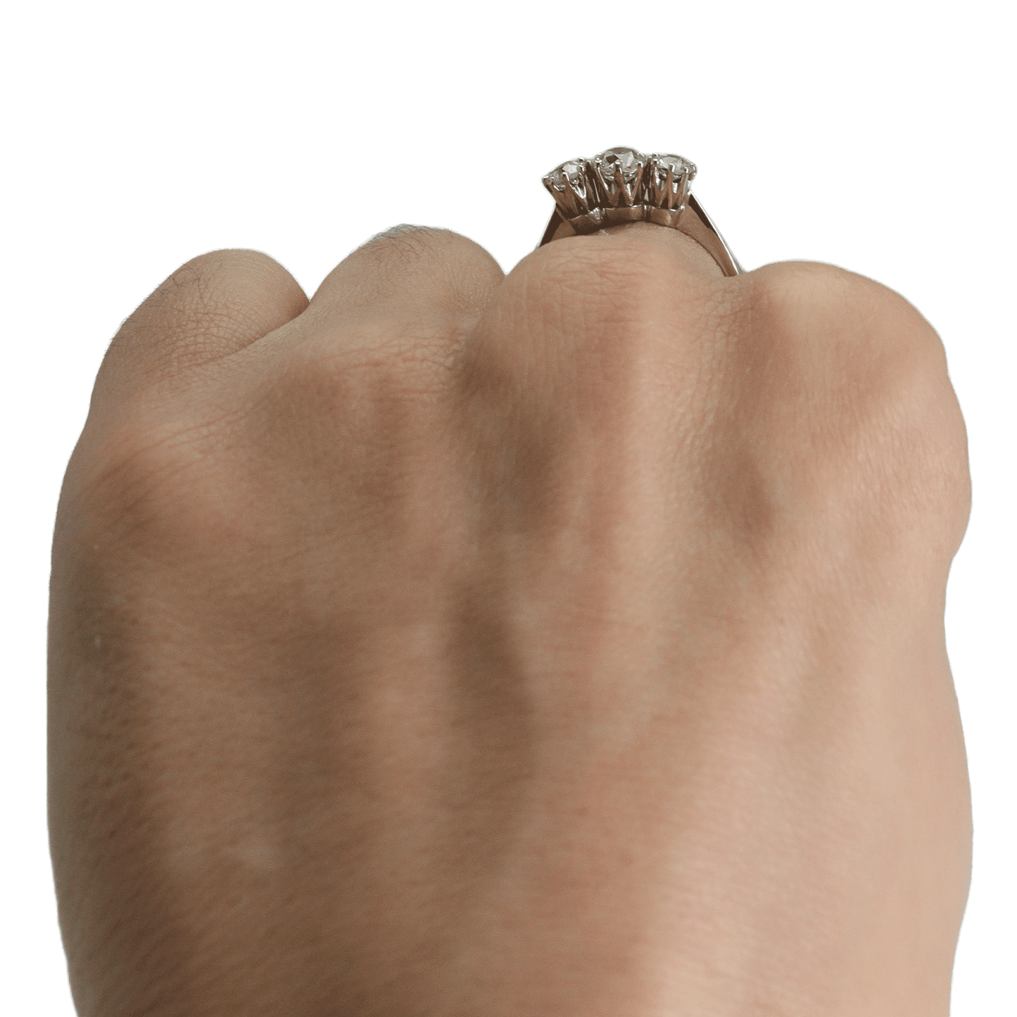 Three Stone Platinum Diamond Ring - Friar House
