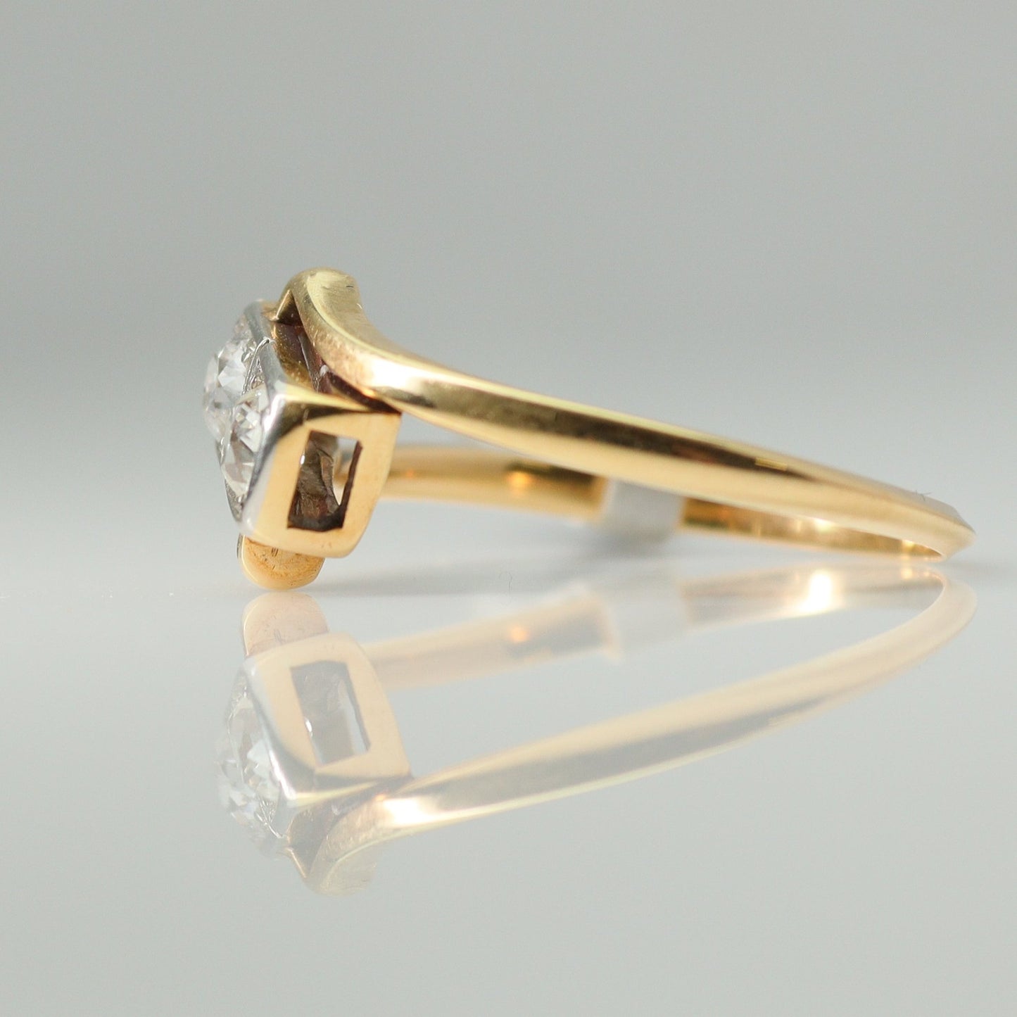 Two Stone Diamond Cross Over Ring - Friar House