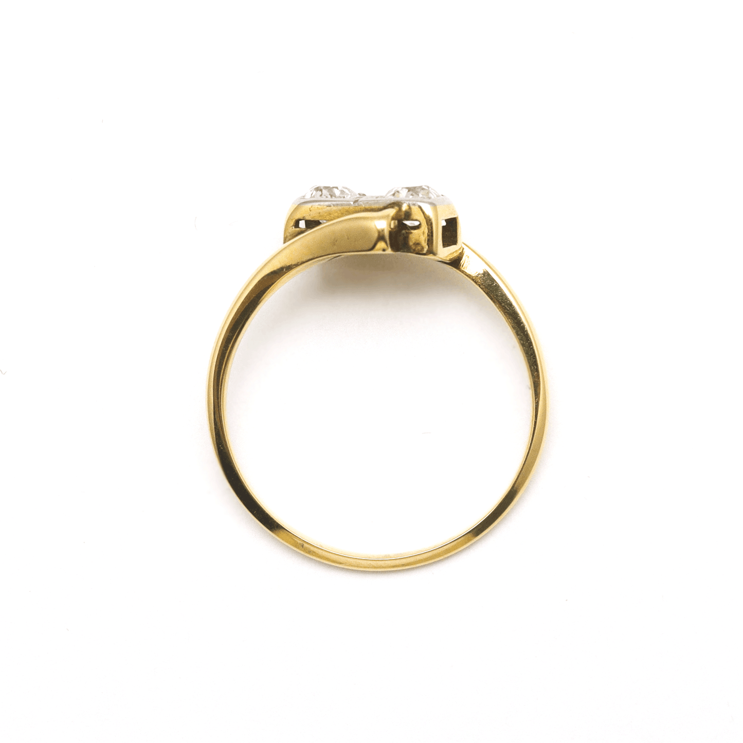 Two Stone Diamond Cross Over Ring - Friar House