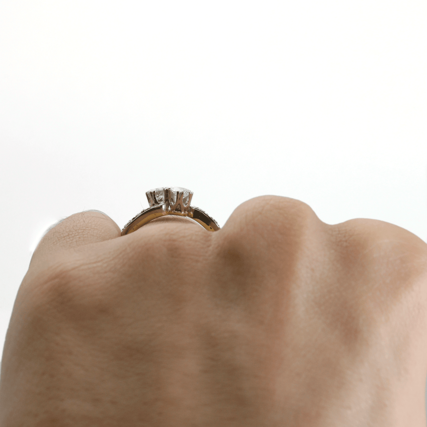 Two Stone Diamond Cross Over Ring - Friar House