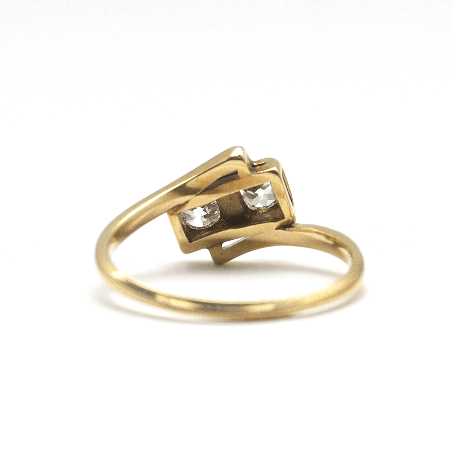 Two Stone Diamond Cross Over Ring - Friar House