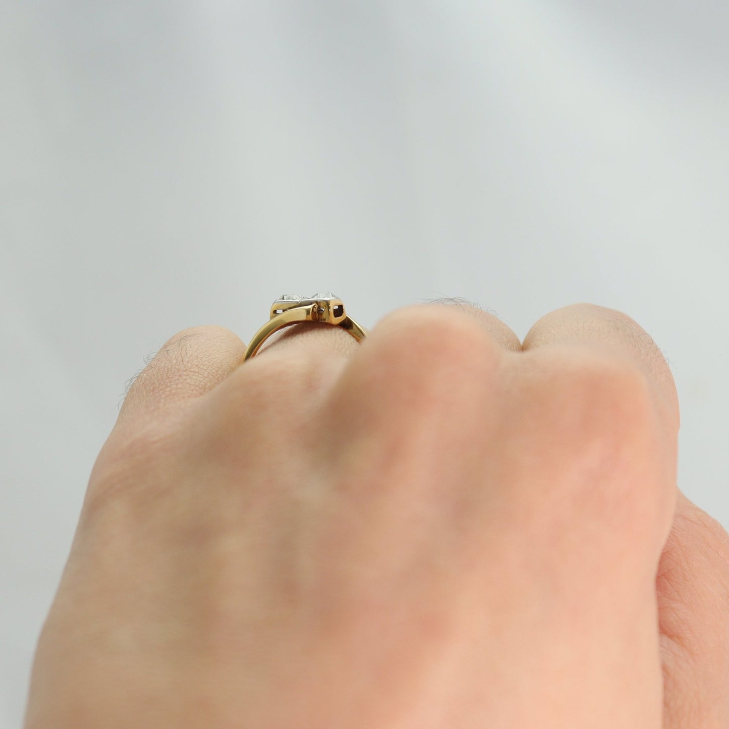 Two Stone Diamond Cross Over Ring - Friar House