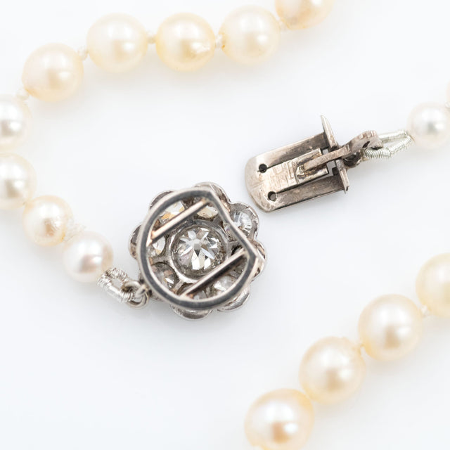 Edwardian Cultured Pearl Single Strand Necklace