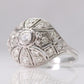 Art Deco 18ct White Gold Diamond Bombé Style Ring - Friar House