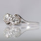 Art Deco 18ct White Gold Diamond Two Stone Twist Ring - Friar House