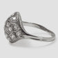 Art Deco 18ct White Gold Diamond Bombé Style Ring - Friar House
