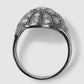 Art Deco 18ct White Gold Diamond Bombé Style Ring - Friar House