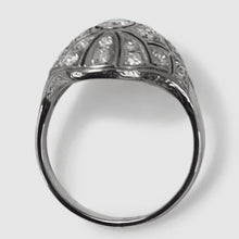 Art Deco 18ct White Gold Diamond Bombé Style Ring - Friar House