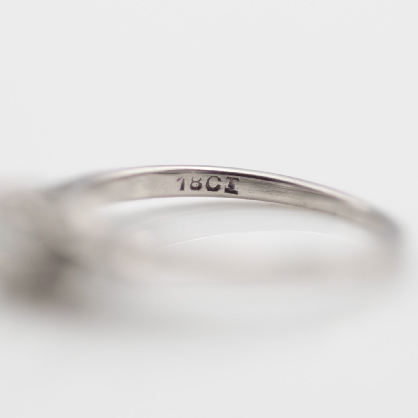 Art Deco 18ct White Gold Diamond Solitaire Ring - Friar House