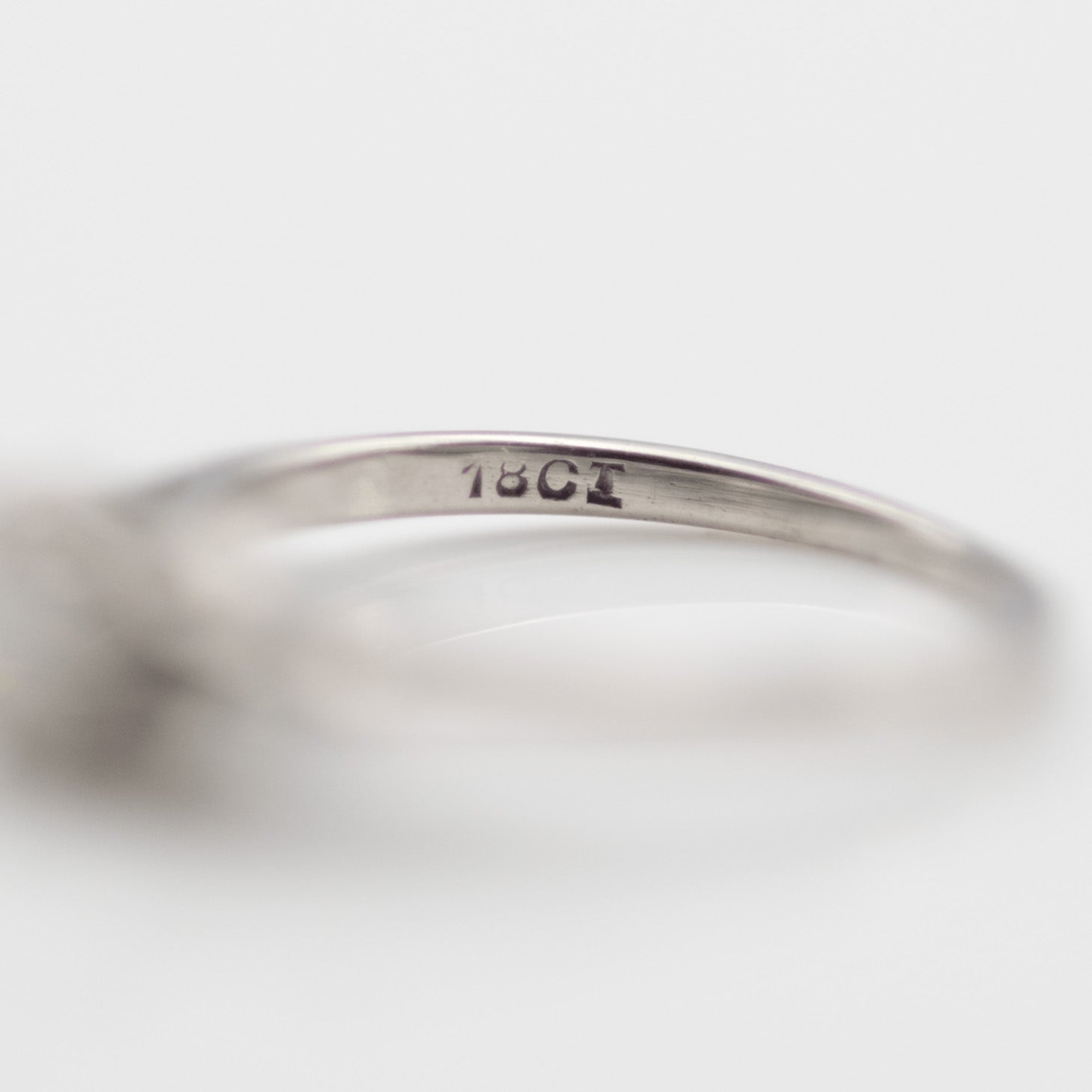 Art Deco 18ct White Gold Diamond Solitaire Ring - Friar House