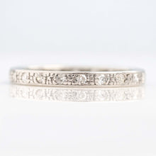 Art Deco 14ct White Gold Diamond Eternity Ring Size J 1/2 - Friar House