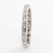 Art Deco 14ct White Gold Diamond Eternity Ring Size J 1/2 - Friar House