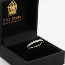 Art Deco 14ct White Gold Diamond Eternity Ring Size J 1/2 - Friar House