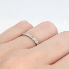 Art Deco 14ct White Gold Diamond Eternity Ring Size J 1/2 - Friar House