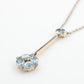 Art Deco 14ct Yellow Gold Aquamarine and Diamond Pendant - Friar House