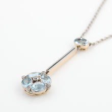 Art Deco 14ct Yellow Gold Aquamarine and Diamond Pendant - Friar House