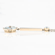 Art Deco 14ct Yellow Gold Aquamarine and Diamond Pendant - Friar House