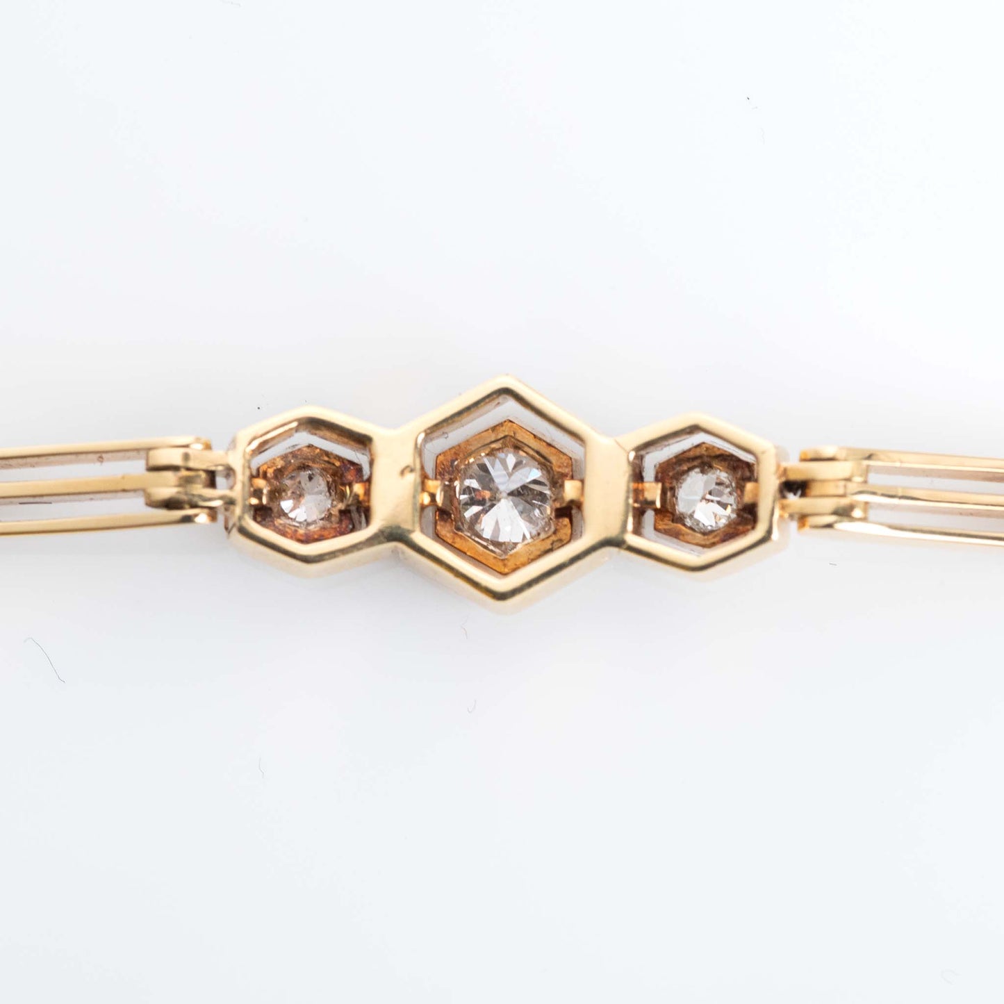 Art Deco 14ct Yellow Gold/Platinum Diamond Bracelet - Friar House