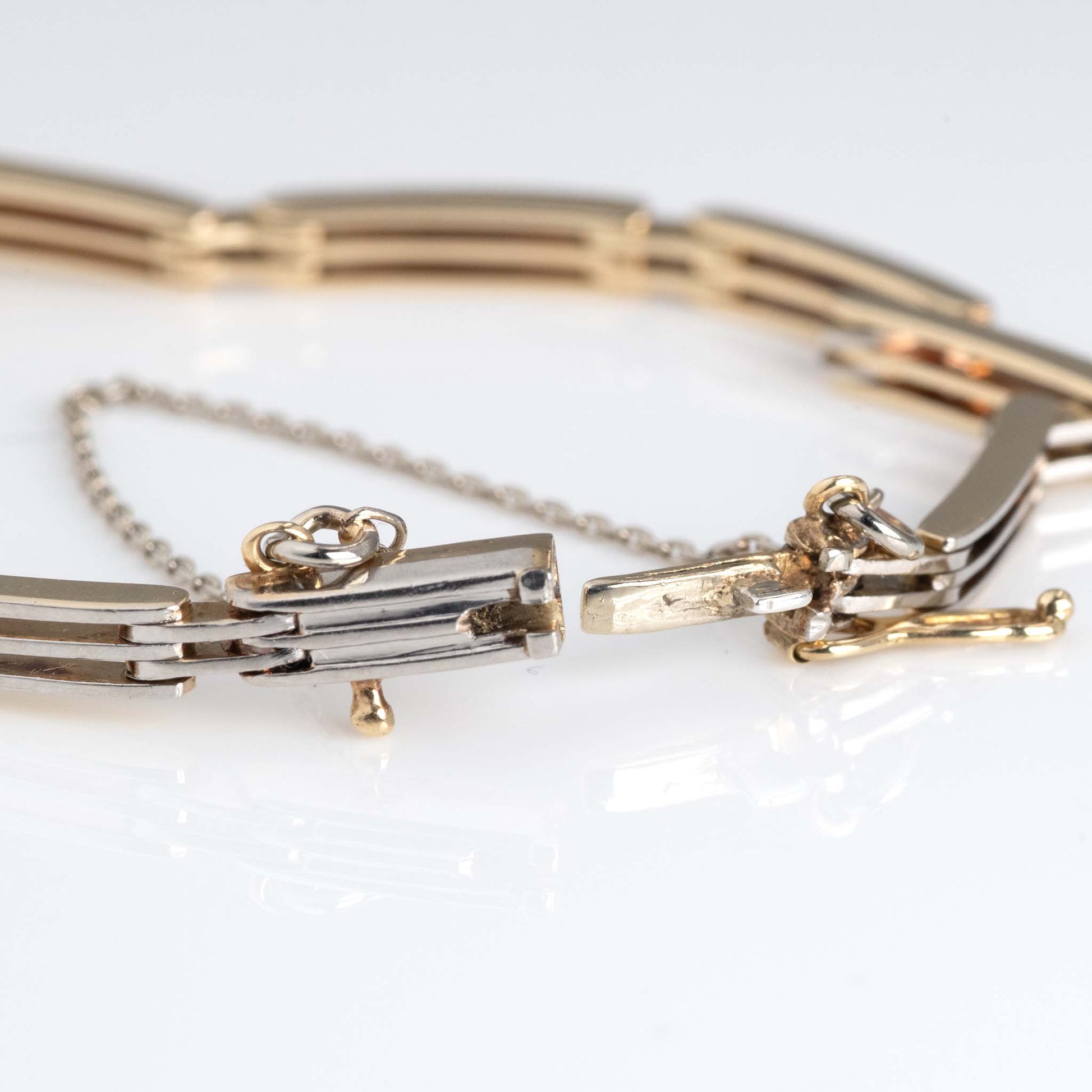 Art Deco 14ct Yellow Gold/Platinum Diamond Bracelet - Friar House