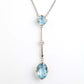 Art Deco 15ct Yellow Gold Aquamarine Drop Pendant - Friar House