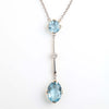 Art Deco 15ct Yellow Gold Aquamarine Drop Pendant