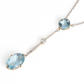 Art Deco 15ct Yellow Gold Aquamarine Drop Pendant - Friar House