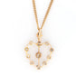Art Deco 15ct Yellow Gold Diamond Heart Pendant - Friar House Antique Jewellery