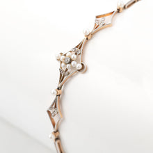 Art Deco 15ct Yellow Gold Pearl and Diamond Bracelet - Friar House
