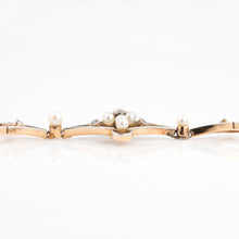 Art Deco 15ct Yellow Gold Pearl and Diamond Bracelet - Friar House