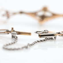 Art Deco 15ct Yellow Gold Pearl and Diamond Bracelet - Friar House