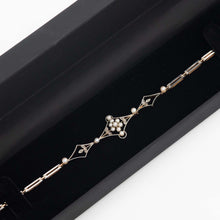 Art Deco 15ct Yellow Gold Pearl and Diamond Bracelet - Friar House