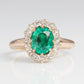 Art Deco 18 carat Yellow Gold Emerald and Diamond Cluster Ring - Friar House