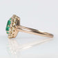 Art Deco 18 carat Yellow Gold Emerald and Diamond Cluster Ring - Friar House