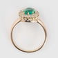 Art Deco 18 carat Yellow Gold Emerald and Diamond Cluster Ring - Friar House