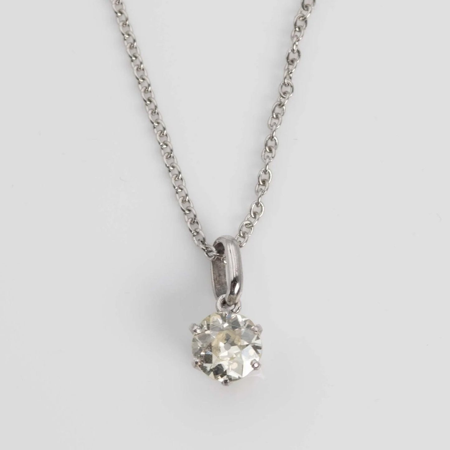 Art Deco 18ct White Gold .92 carat Diamond Pendant - Friar House