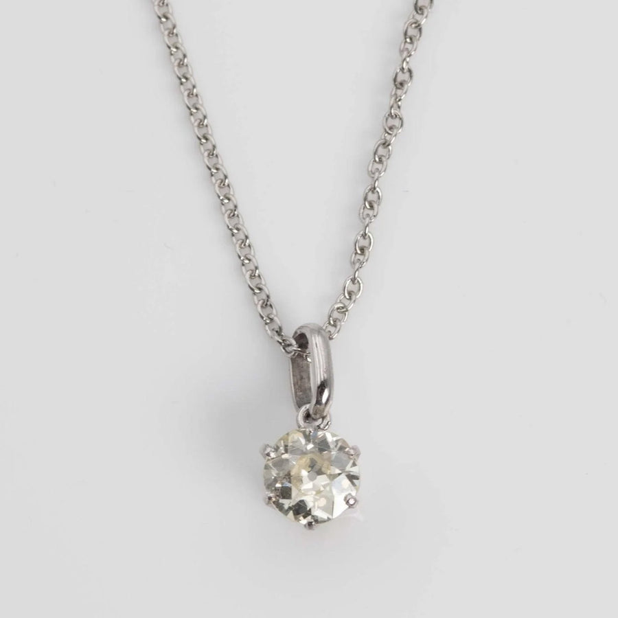 Art Deco 18ct White Gold .92 carat Diamond Pendant - Friar House