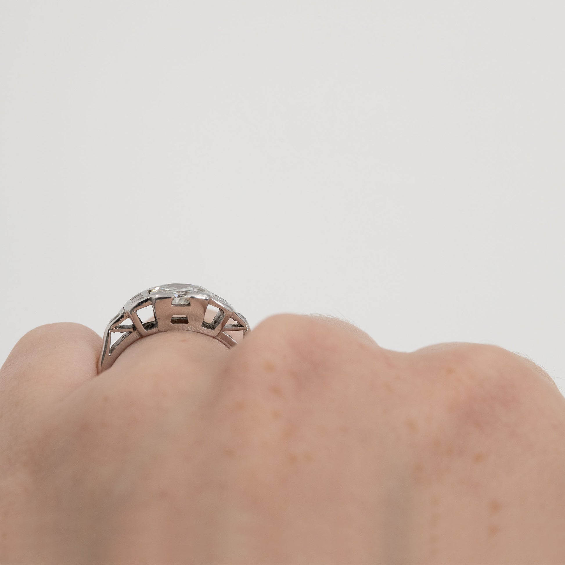 Art Deco 18ct White Gold 1.10 Carat Diamond Solitaire Ring - Friar House