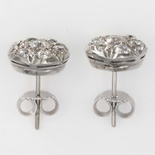 Art Deco 18ct White Gold 1.6 Carat Diamond Cluster Earrings - Friar House