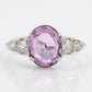 Art Deco 18ct White Gold 1.75 Carat Pink Topaz and Diamond Ring - Friar House Antique Jewellery