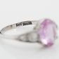 Art Deco 18ct White Gold 1.75 Carat Pink Topaz and Diamond Ring - Friar House Antique Jewellery
