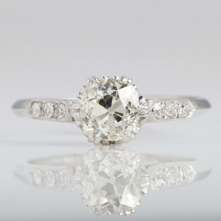 Art Deco 18ct White Gold 1 carat Diamond Solitaire Ring - Friar House