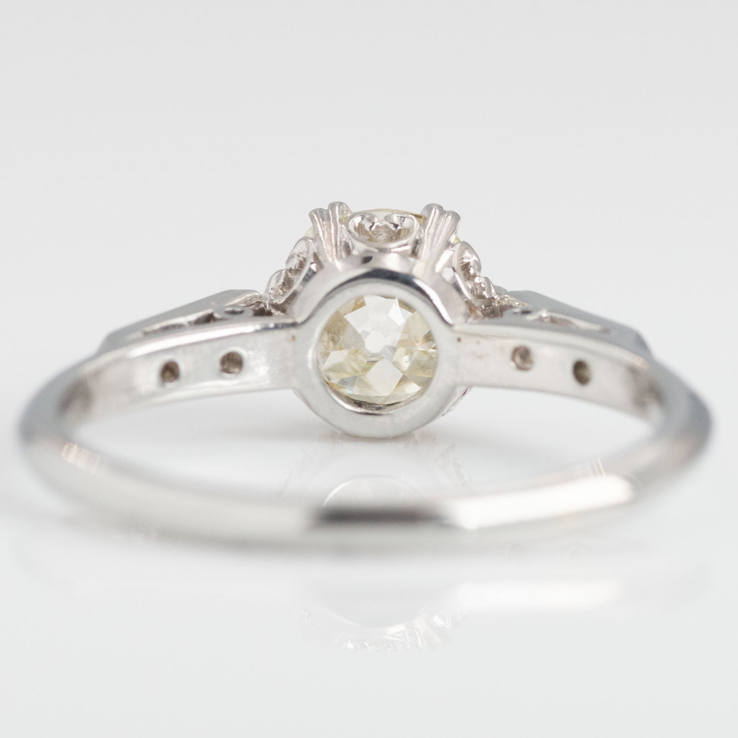 Art Deco 18ct White Gold 1 carat Diamond Solitaire Ring - Friar House
