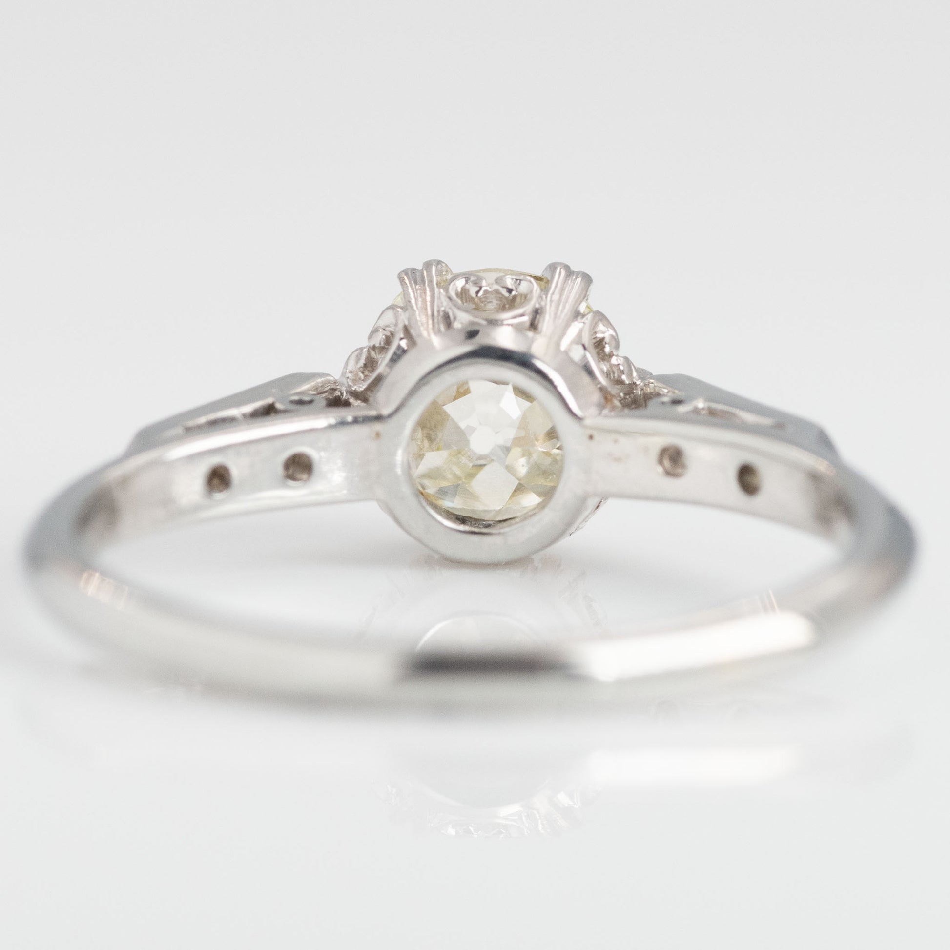 Art Deco 18ct White Gold 1 carat Diamond Solitaire Ring - Friar House