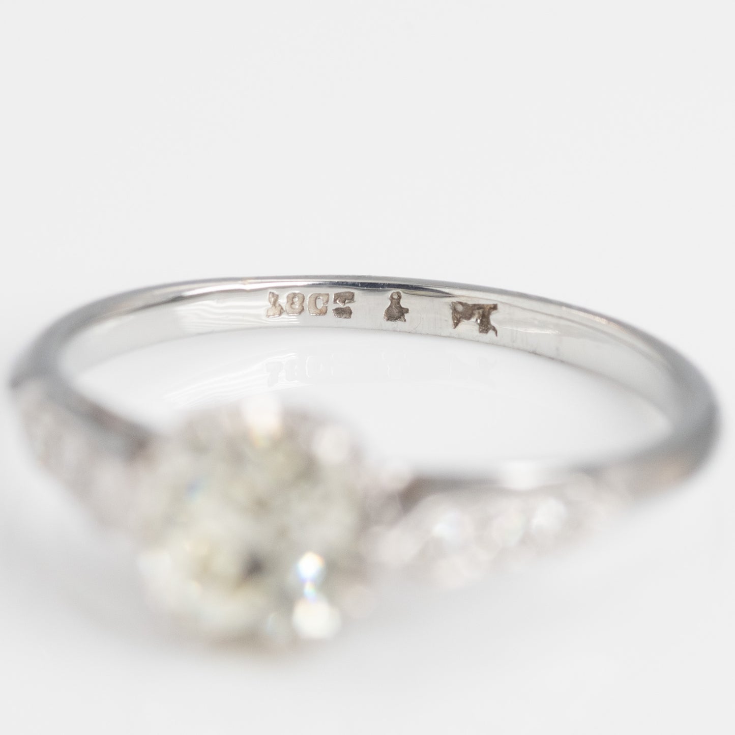 Art Deco 18ct White Gold 1 carat Diamond Solitaire Ring - Friar House