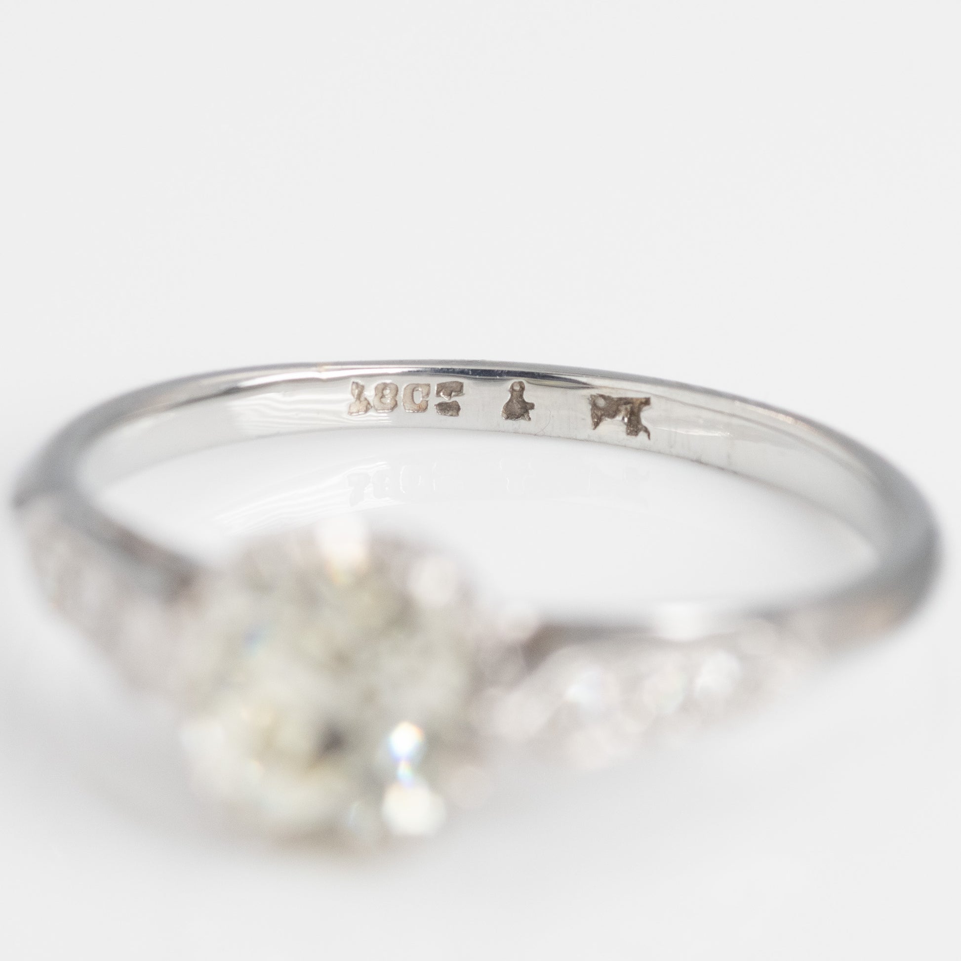 Art Deco 18ct White Gold 1 carat Diamond Solitaire Ring - Friar House