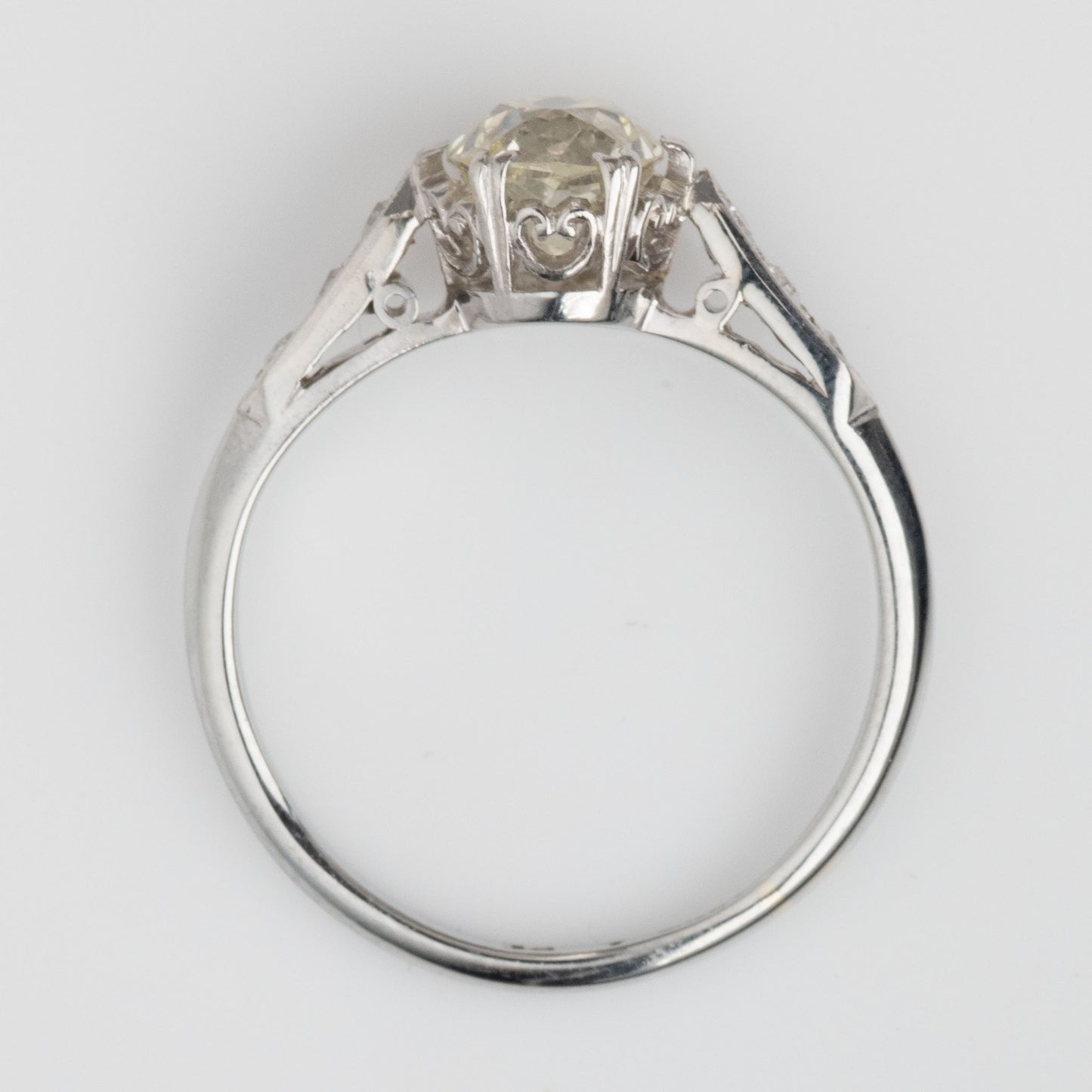 Art Deco 18ct White Gold 1 carat Diamond Solitaire Ring - Friar House